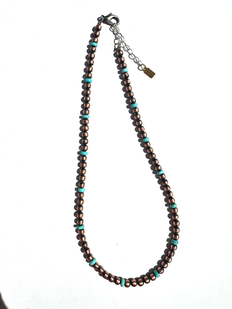 Turquoise Copper Necklace Set