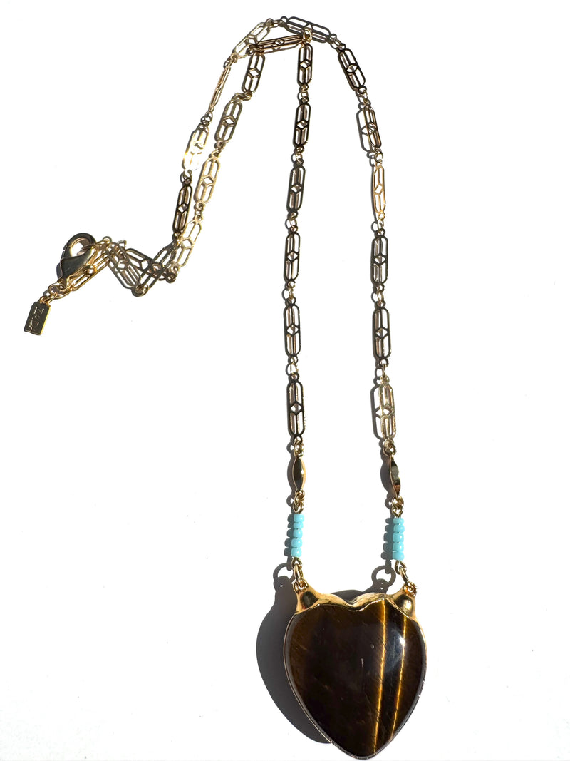 Tiger’s Eye Heart Necklace