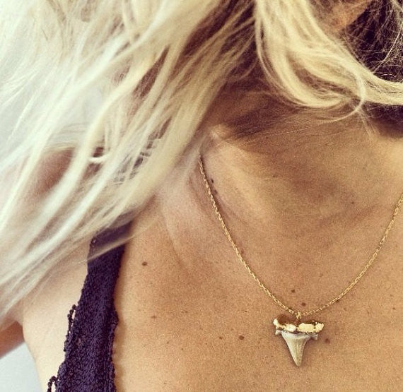 Small Gold Dipped Shark Tooth