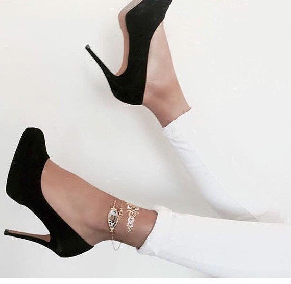 Sliced Agate Geode Anklet