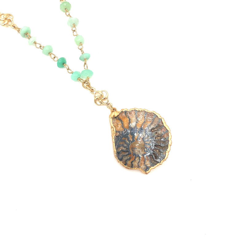 Ammonite & Chrysoprase Necklace