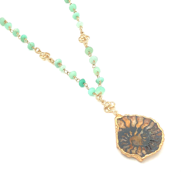 Ammonite & Chrysoprase Necklace