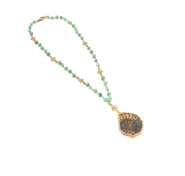 Ammonite & Chrysoprase Necklace