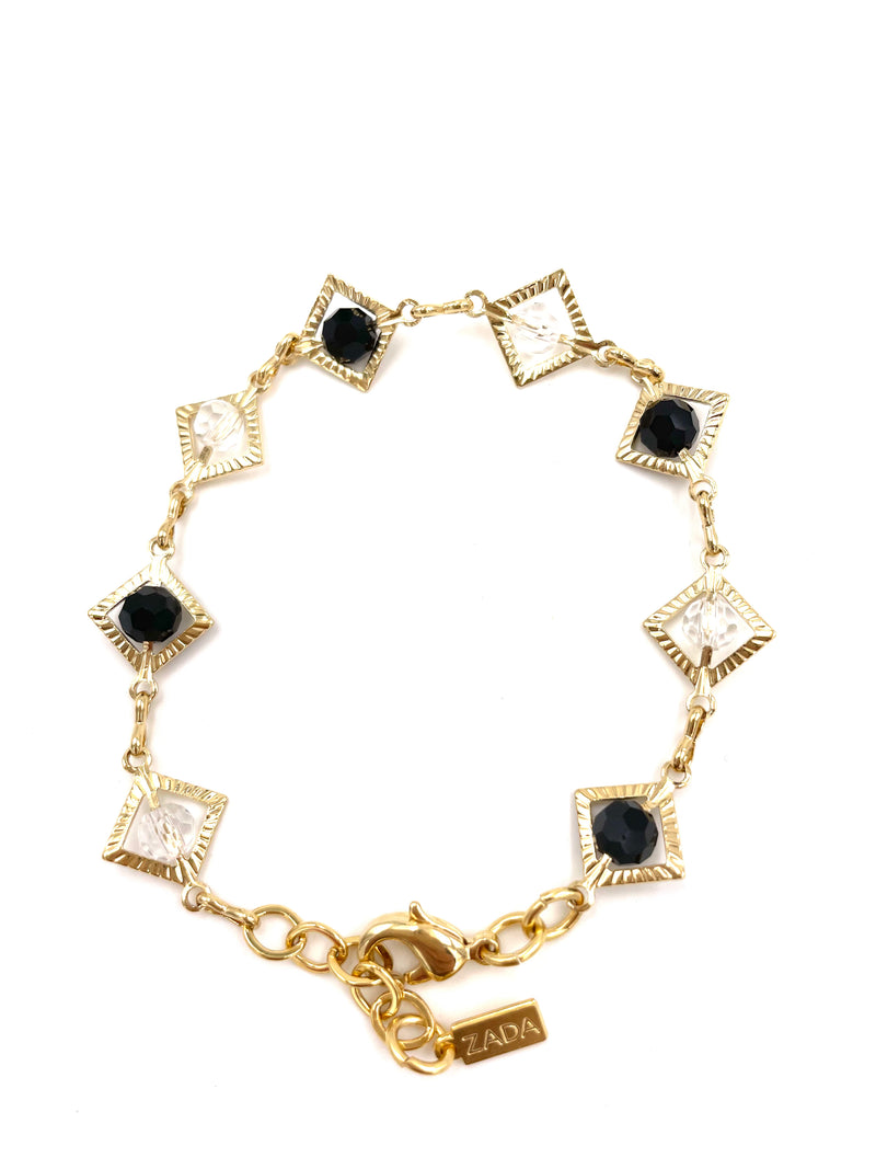 Black & Clear Diamond Bracelet