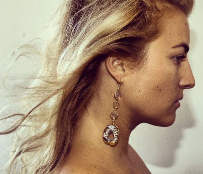 Sliced Agate Geode Earrings